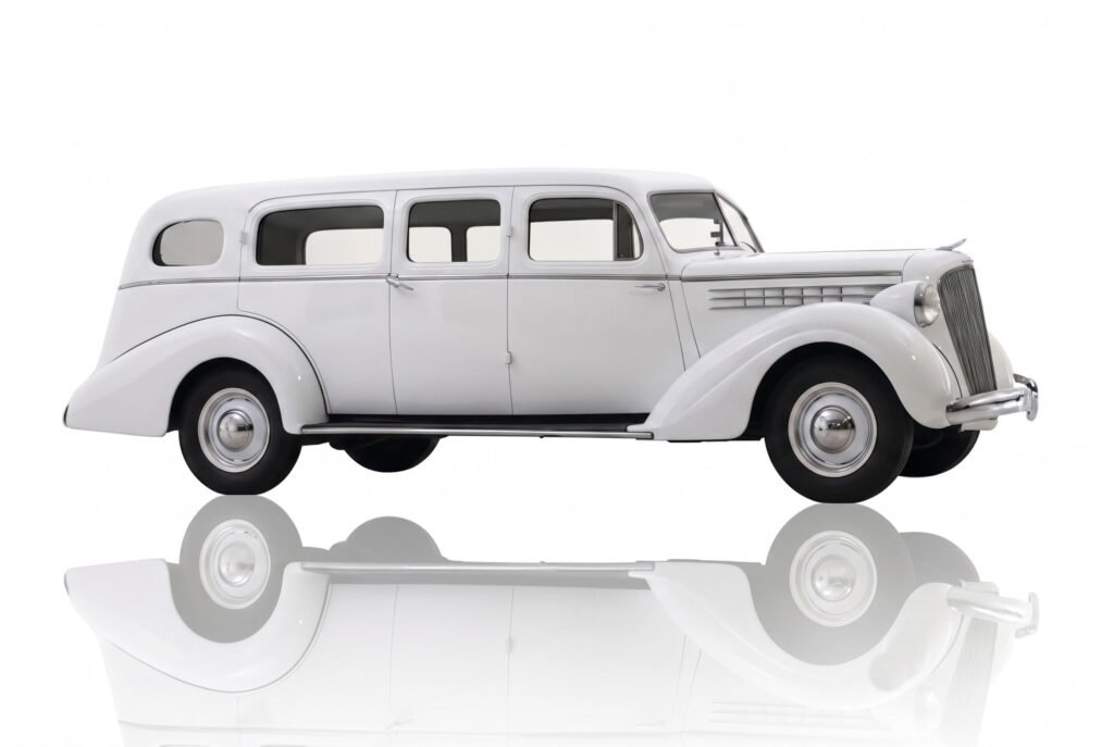 Limosina modelo vintage color blanca