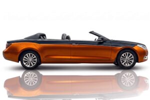 Limusina convertible color naranja con negro